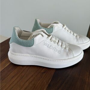 Valentino White and Green Sneakers